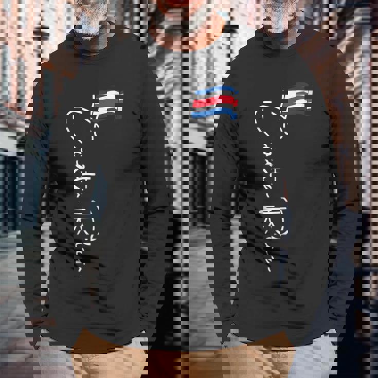 Costa Rica Flag Vacation Tropical Pura Vida Costa Rica Long Sleeve T-Shirt Gifts for Old Men