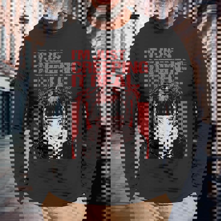 Creeping It Real ゴシック アニメ ソフト グランジ エモ オタク 長袖Tシャツ 高齢者への贈り物