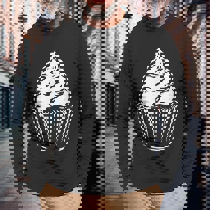 Cupcake カップケーキ 長袖Tシャツ 高齢者への贈り物