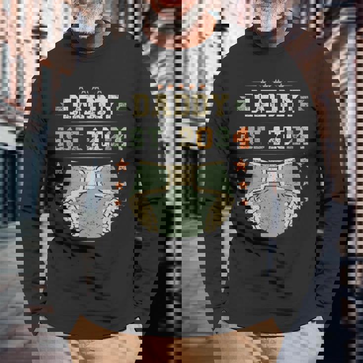 Daddy Est 2024 年生パパ 新米パパ 初めてのパパ 若いパパ 長袖Tシャツ 高齢者への贈り物