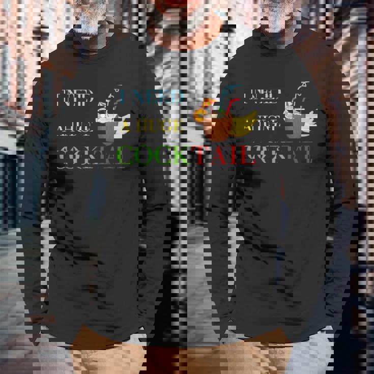 Day Drinking I Need A Huge Cocktail For カクテル 長袖Tシャツ 高齢者への贈り物