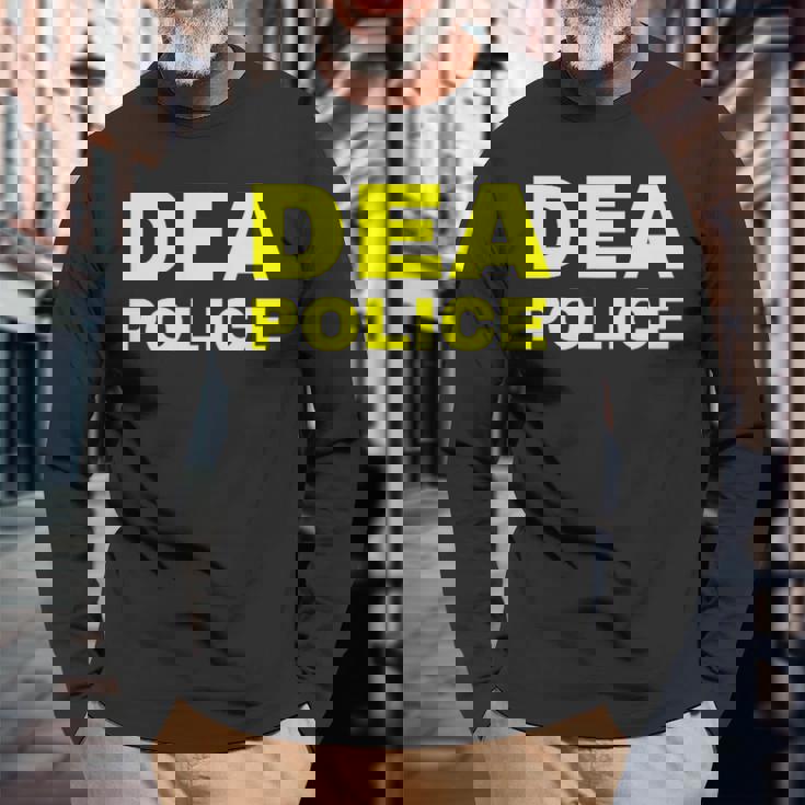 Dea Police Drug Enforcement Administration フロントとバック 長袖Tシャツ 高齢者への贈り物