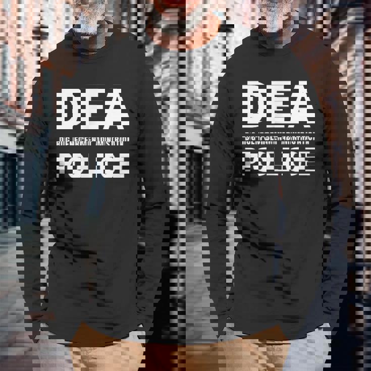 Dea 警察官 麻薬取締局 フロントサイド 長袖Tシャツ 高齢者への贈り物