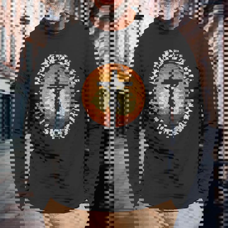 He Died For Me Ando I Live For Him クリスチャン イエス クロス 長袖Tシャツ 高齢者への贈り物