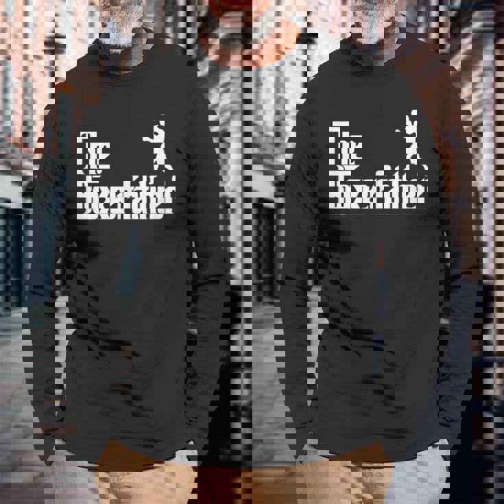 Divertida Del Padre Del Boxeo Del Padre Del Boxeador Camiseta de manga larga Regalos para ancianos