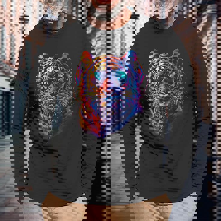 Dj Tiger 音楽プロデューサー Beatmaker Music Headphones House 長袖Tシャツ 高齢者への贈り物