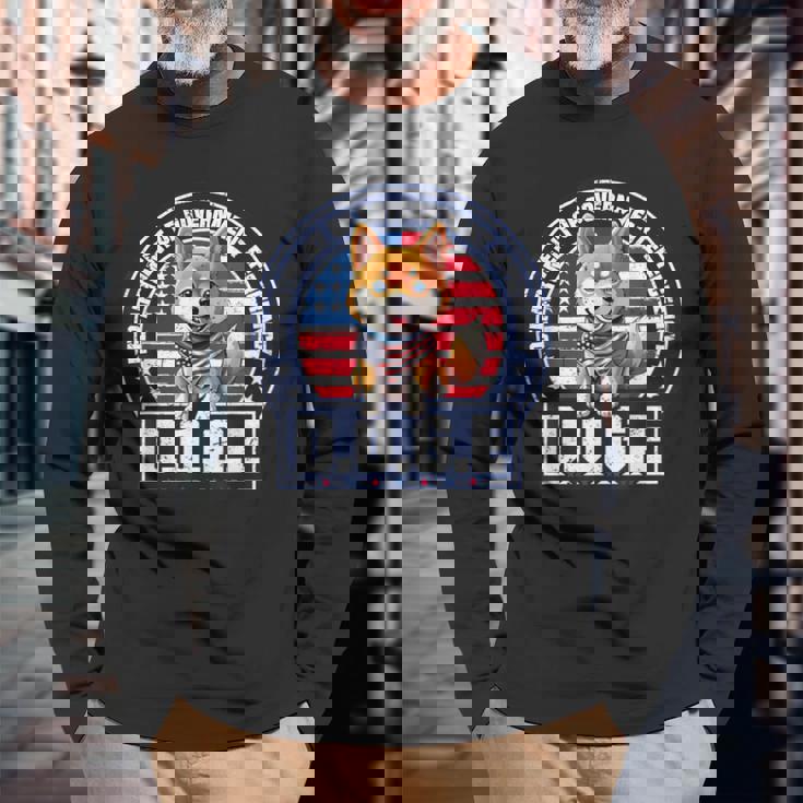 Doge DOGE 政府効率省 長袖Tシャツ 高齢者への贈り物