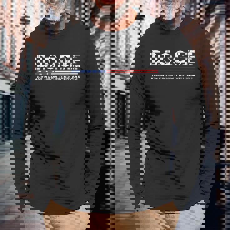 DOGE 政府効率省 Usa 長袖Tシャツ 高齢者への贈り物