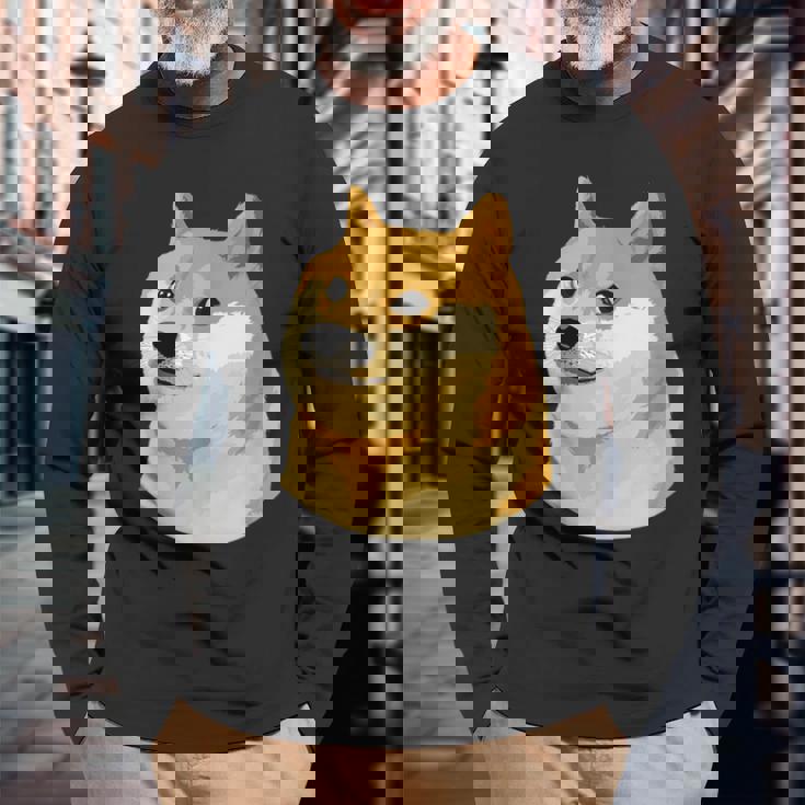 Dogecoin Just Doge 長袖Tシャツ 高齢者への贈り物