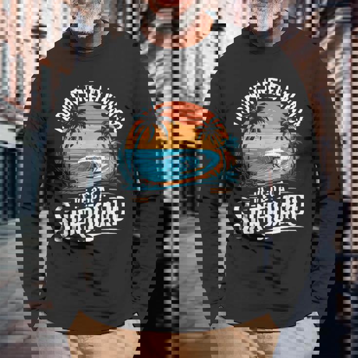 I Don't Need Wings I Have Aurfurfboard For Men 長袖Tシャツ 高齢者への贈り物