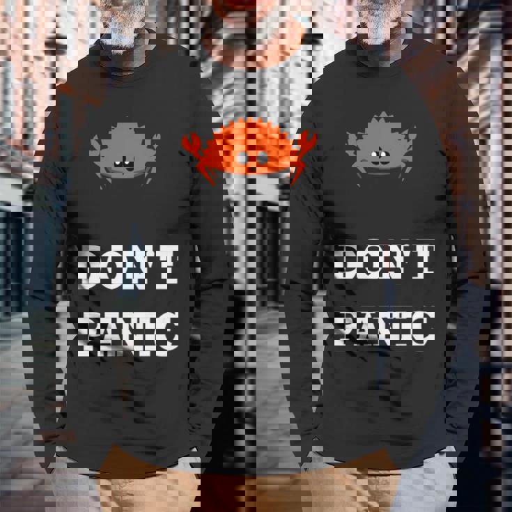 Don't Panic Rustacean Ferris The Crab Rustプログラミング 長袖tシャツ 長袖Tシャツ 高齢者への贈り物