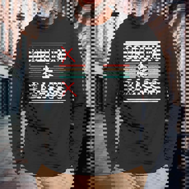 Drum & Bass Rum & Ass Retrointageibes Team 長袖Tシャツ 高齢者への贈り物