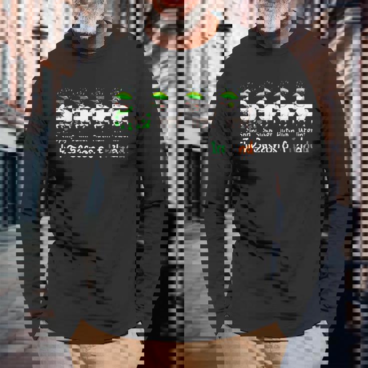 Theeasons Patrick's Day アイルランド 4つのかわいい羊のシャムロック 長袖Tシャツ 高齢者への贈り物