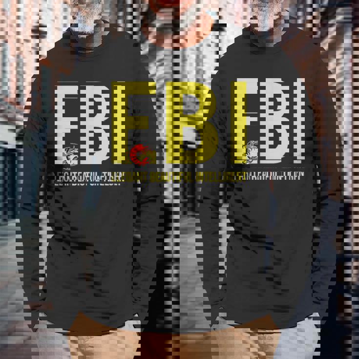 Ebi えび エビ 目の錯覚 騙し絵風 空目 おもしろ ネタ ギャグ ジョーク ウケ狙い ツッコミ待ち 長袖Tシャツ 高齢者への贈り物