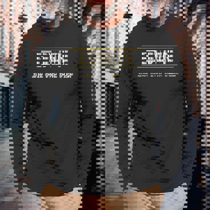 Edwin The Man The Myth The Legend 長袖Tシャツ 高齢者への贈り物