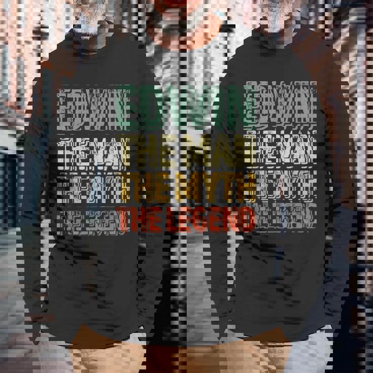Edwin The Man The Myth The Legend シャツ ファーストネーム Edwin 長袖Tシャツ 高齢者への贈り物