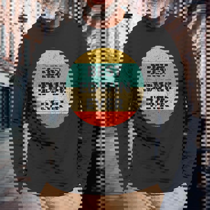 Edwin 名前 長袖Tシャツ 高齢者への贈り物