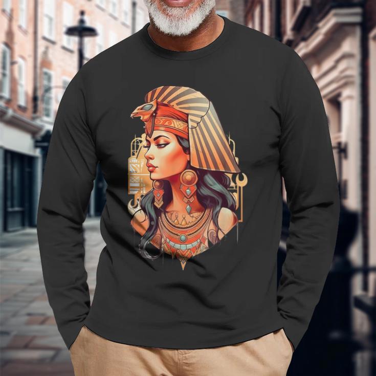 Egipto Reina Cleopatra Camiseta de manga larga Regalos para ancianos