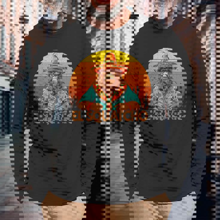 Elquatcho メキシカン ビッグフット サスカッチ シンコ・デ・マヨ メンズ キッズ 長袖Tシャツ 高齢者への贈り物