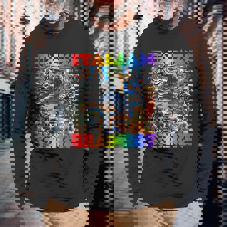 Every Italian Brainrot Meme Italian Brainrotコレクション 長袖Tシャツ 高齢者への贈り物