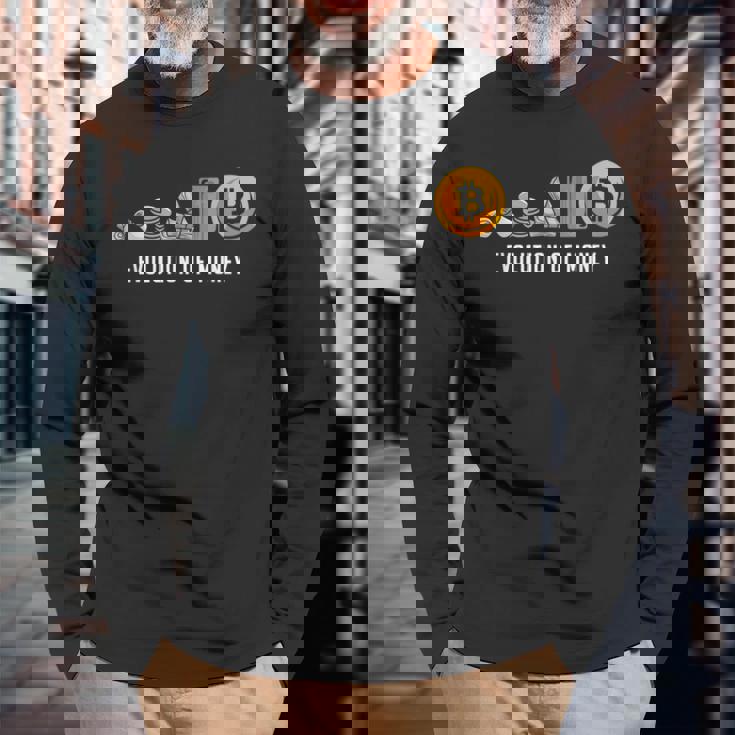 Evolution Of Money お金の進化 ビットコインプランb 暗号通貨btc ホドル 長袖Tシャツ 高齢者への贈り物