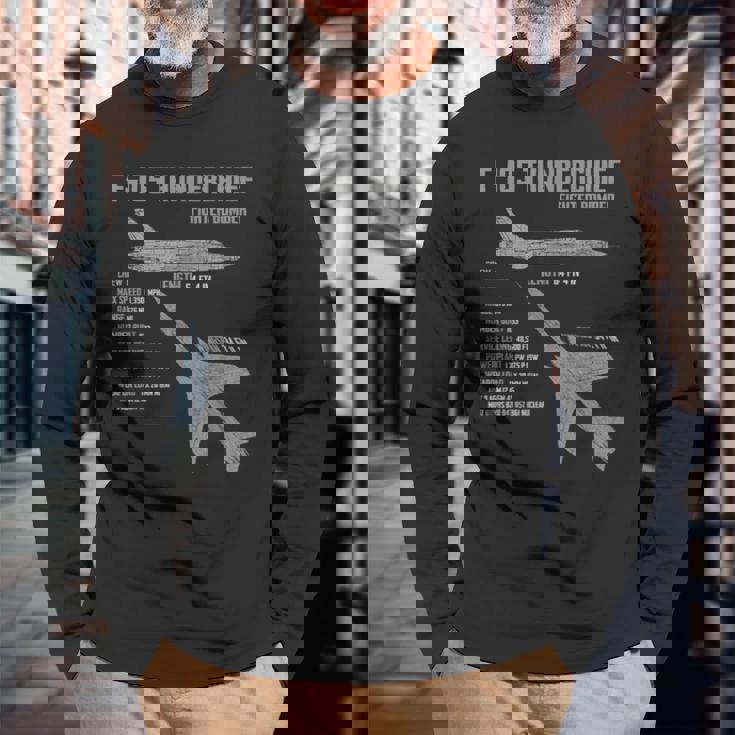 F-105 サンダーチーフ 長袖Tシャツ 高齢者への贈り物