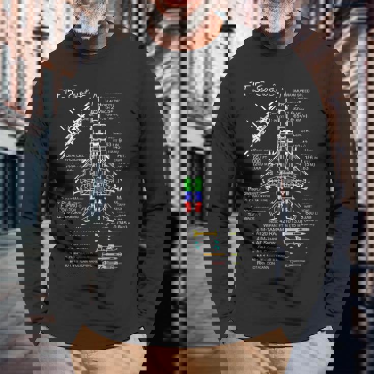 F-15 Eaglepecs シャツ ミリタリー 戦闘機 ジェット 長袖Tシャツ 高齢者への贈り物