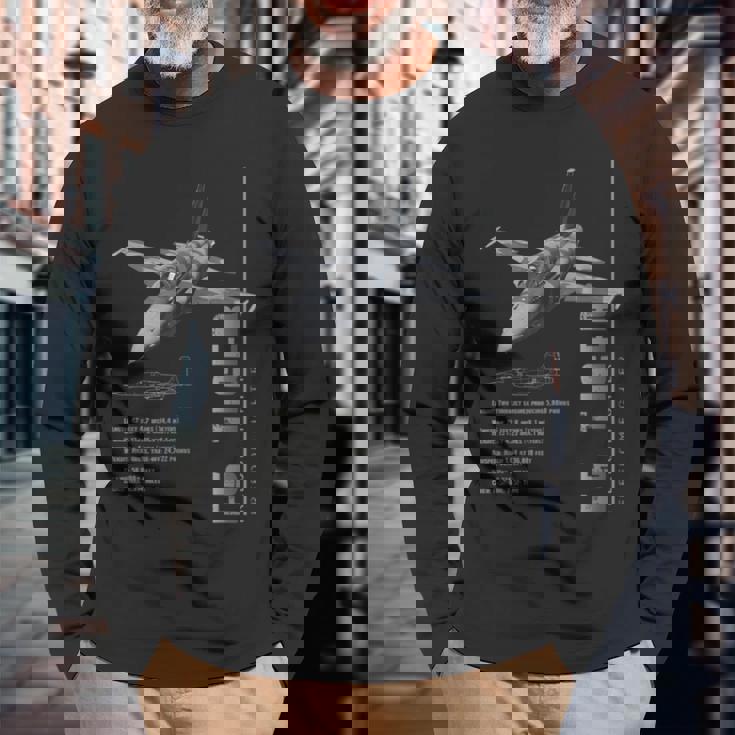 F-5 タイガージェット戦闘機仕様 長袖Tシャツ 高齢者への贈り物