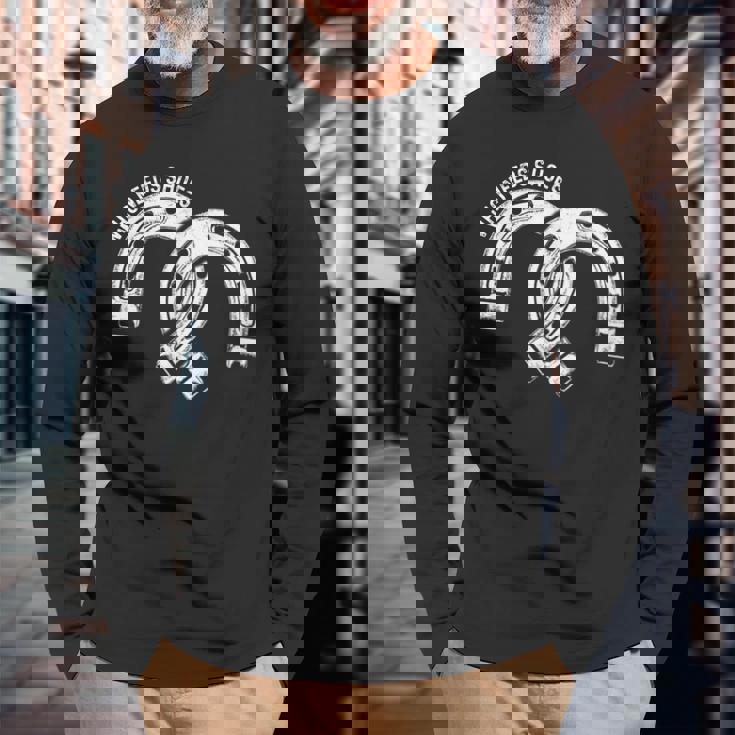 Farrier Needs 靴 蹄鉄 トリム 馬蹄 靴 長袖Tシャツ 高齢者への贈り物