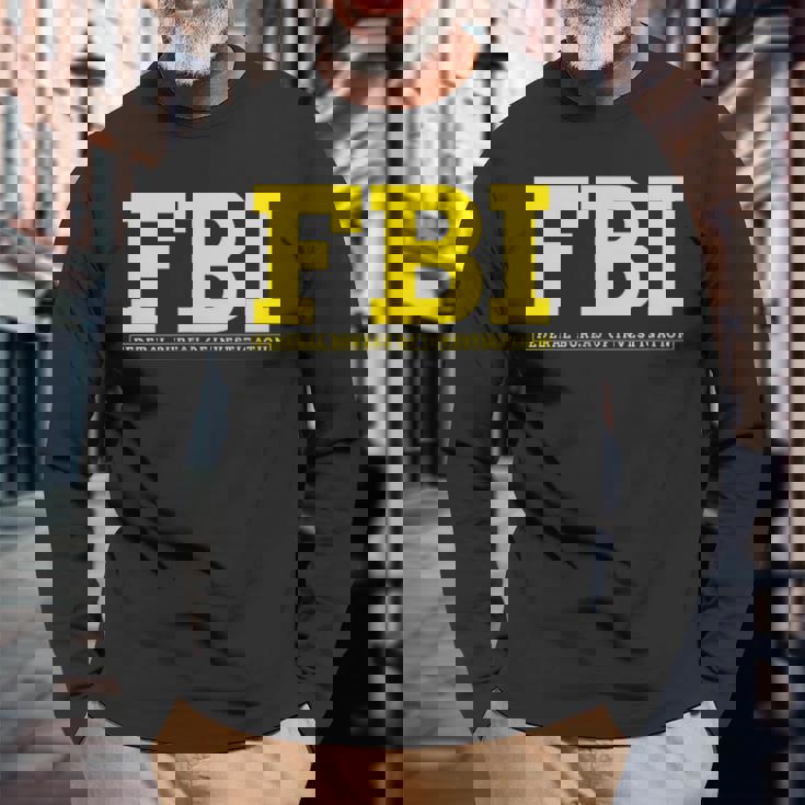 Fbi連邦捜査官事務所両面 長袖Tシャツ 高齢者への贈り物