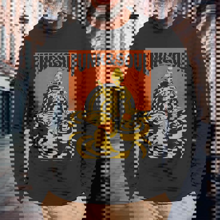 Funk &Oul Music Oldchool Records フィットtシャツ 長袖Tシャツ 高齢者への贈り物