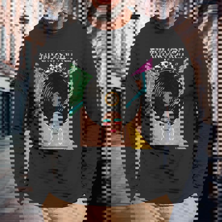 Funk &Oul Patrol 70年代80年代ビンテージアフログラフィックミュージックシャツ 長袖Tシャツ 高齢者への贈り物