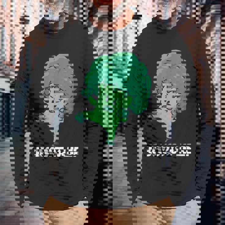 Brocco-Lee Punegetable Love ブロッコリー ビーガンダイエット 長袖Tシャツ 高齢者への贈り物