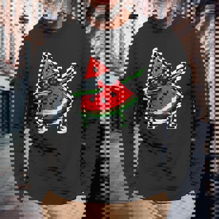 Dabbing スイカ サマーフルーツサングラス スイカ 長袖Tシャツ 高齢者への贈り物