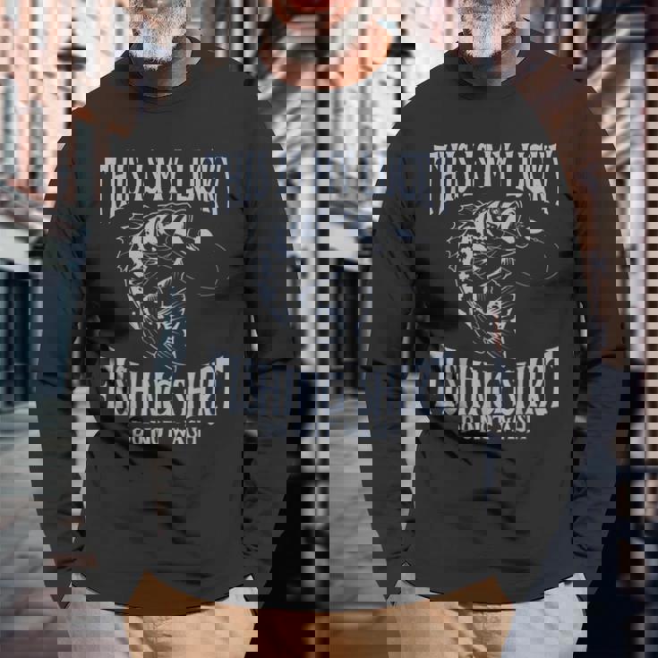 Dad My Lucky Fishing Do Not Wash Fishing Fishing 長袖Tシャツ 高齢者への贈り物