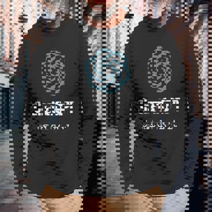 Nerd Chatgpt Just Did It デザイン 長袖Tシャツ 高齢者への贈り物