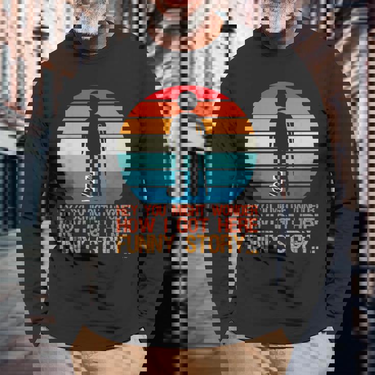 Recovery Broken Leg Get Well 衣装 怪我 足 足首 長袖Tシャツ 高齢者への贈り物