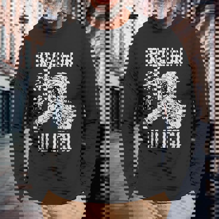 Gee Jiu Jitsu ブラジリアン柔術 柔術 格闘技 格闘技 長袖Tシャツ 高齢者への贈り物