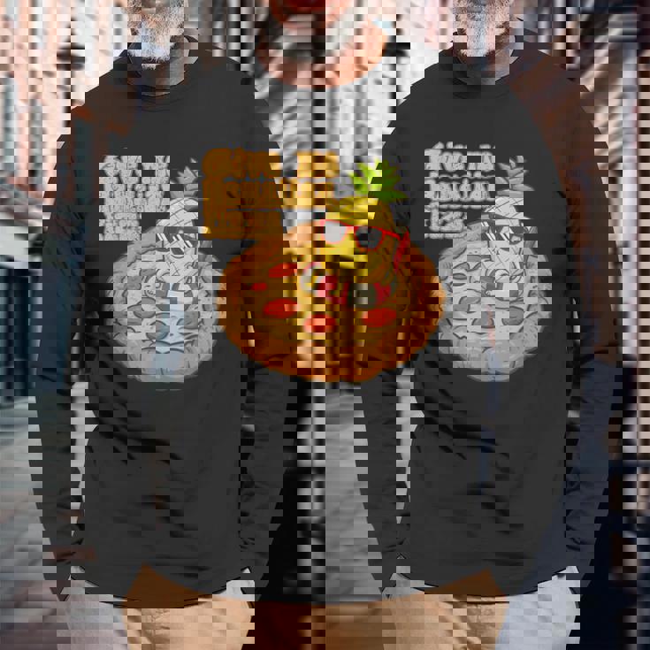 Give Me ハワイアンピザ パイナップル ピザ愛好家 ハワイアンピザ 長袖Tシャツ 高齢者への贈り物