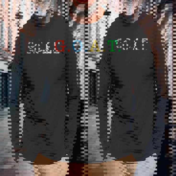 Goat Greatest Of All Time レインボーオールインチャンピオンtシャツ 長袖Tシャツ 高齢者への贈り物