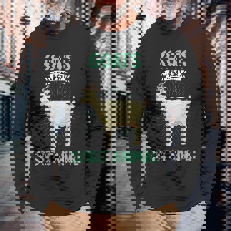 Goats Are Mypirit 動物ヤギ 長袖Tシャツ 高齢者への贈り物