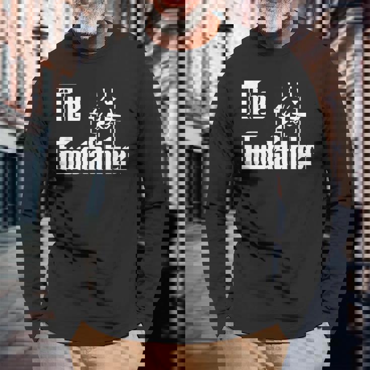 The Goodfather 父の日 ギフト グラフィック ホワイト 長袖Tシャツ 高齢者への贈り物