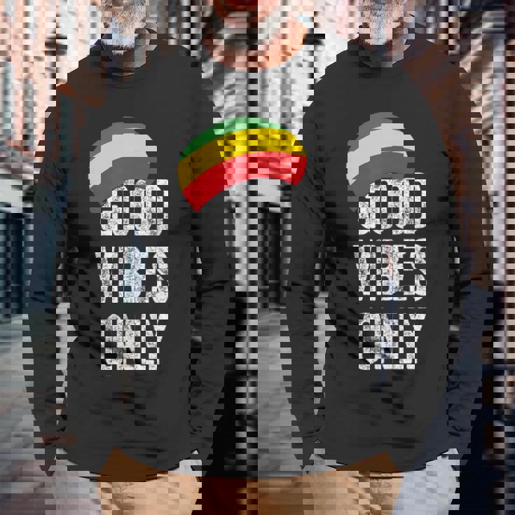 Goodibes Only レゲエ 帽子 レゲエ ラスタファリ ジャマイカ 長袖Tシャツ 高齢者への贈り物