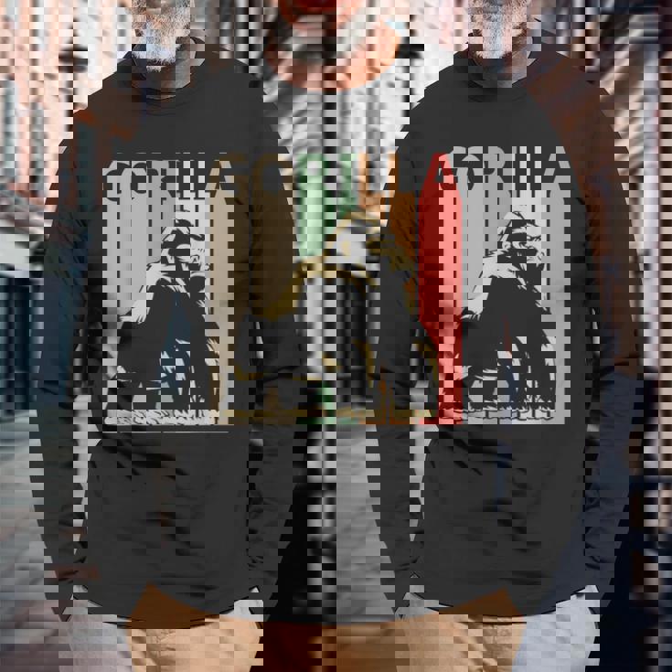 Gorilla ゴリラ 長袖Tシャツ 高齢者への贈り物