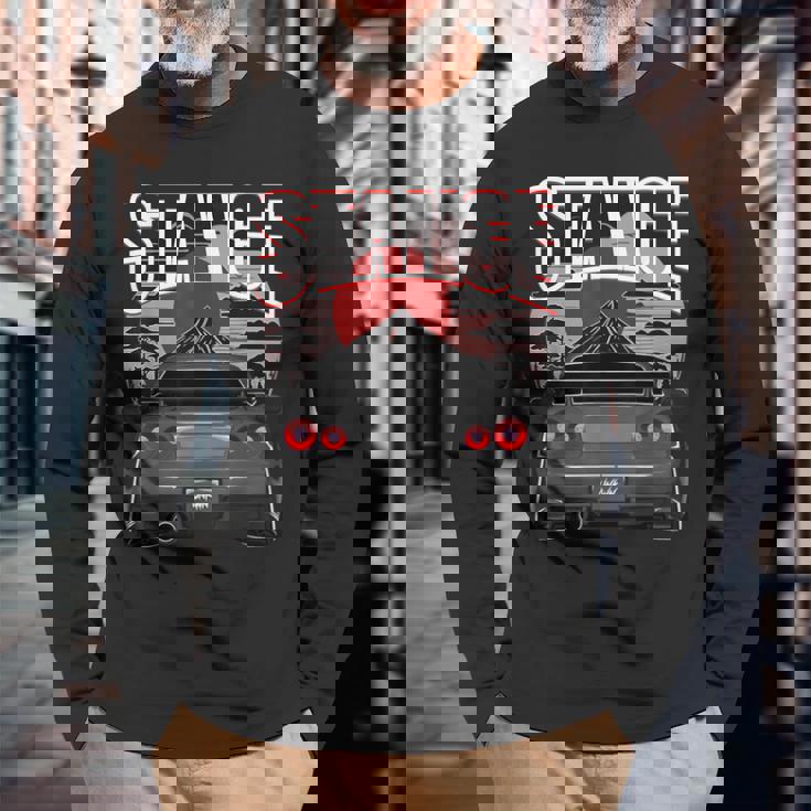 ブラック Gt R 34 Jdm スカイラインチューナー レーシングスタンス カードリフト 長袖Tシャツ 高齢者への贈り物