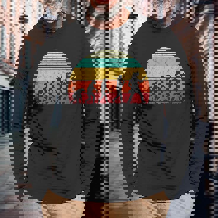 Guitar Retrointage Guitarist Evolution Musician Langarmshirts Geschenke für alte Männer