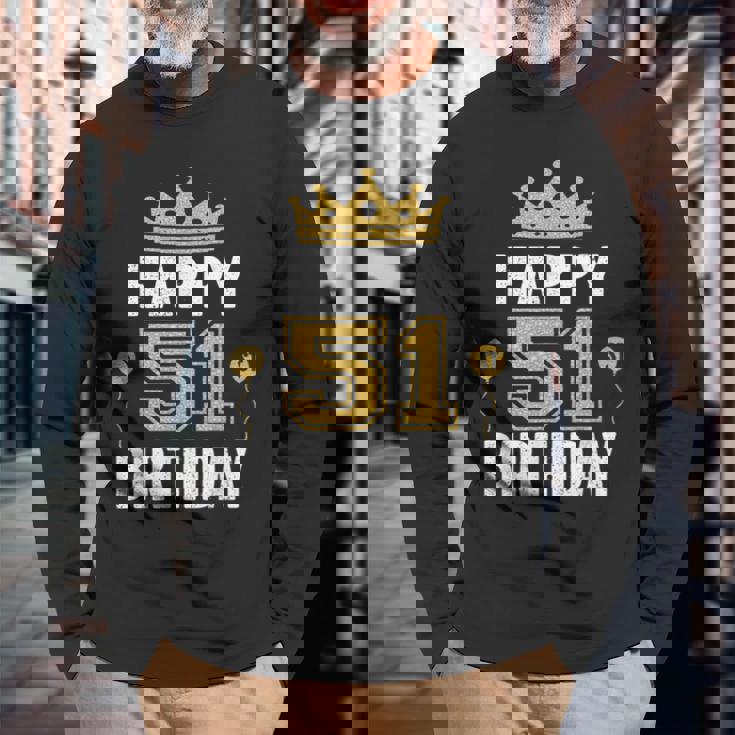 Happy 51St Birthday アイデア 51歳 男女用 長袖Tシャツ 高齢者への贈り物