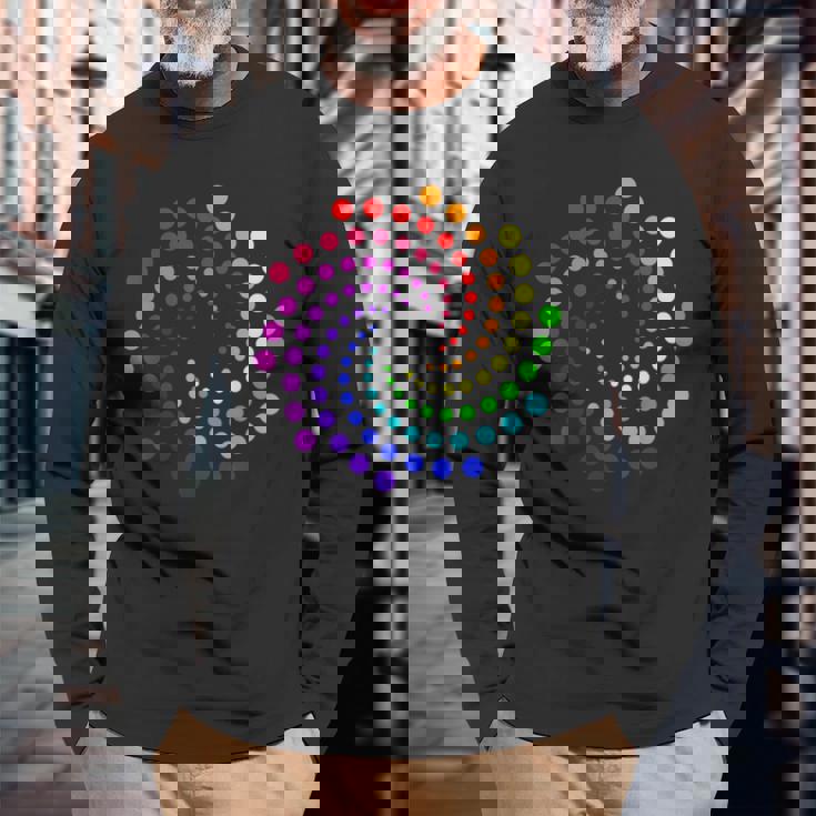 Happy Dot Day キッズ レインボー 水玉 スパイラル 長袖Tシャツ 高齢者への贈り物