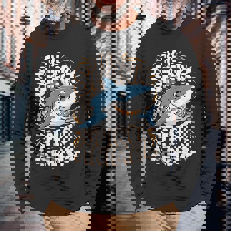 Thehark Is Mypirit アニマル 気まぐれなかわいいサメ 長袖Tシャツ 高齢者への贈り物
