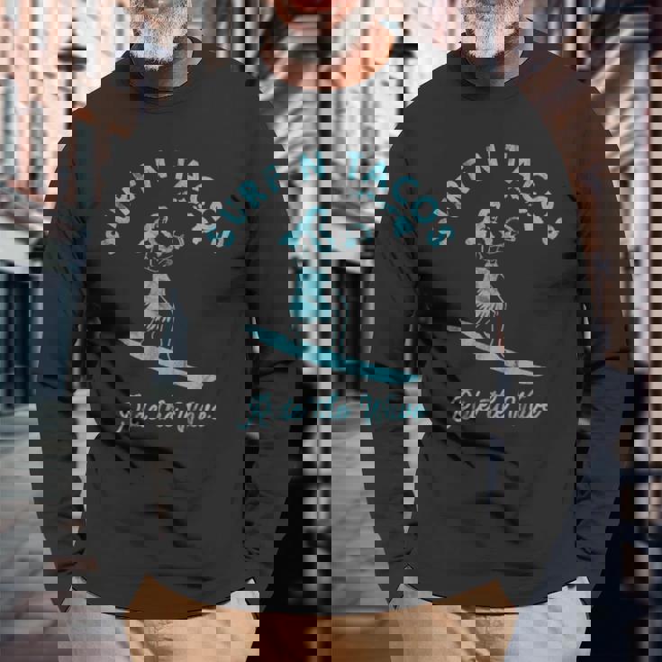 Hawaiiurf N Taco サーファー フラガール ヴィンテージスタイル 長袖Tシャツ 高齢者への贈り物